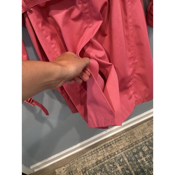 Talbots Womens Trench Coat Plus Size 16 Pink Classic Old Money Preppy Work Belt - Picture 11 of 13